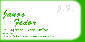 janos fedor business card